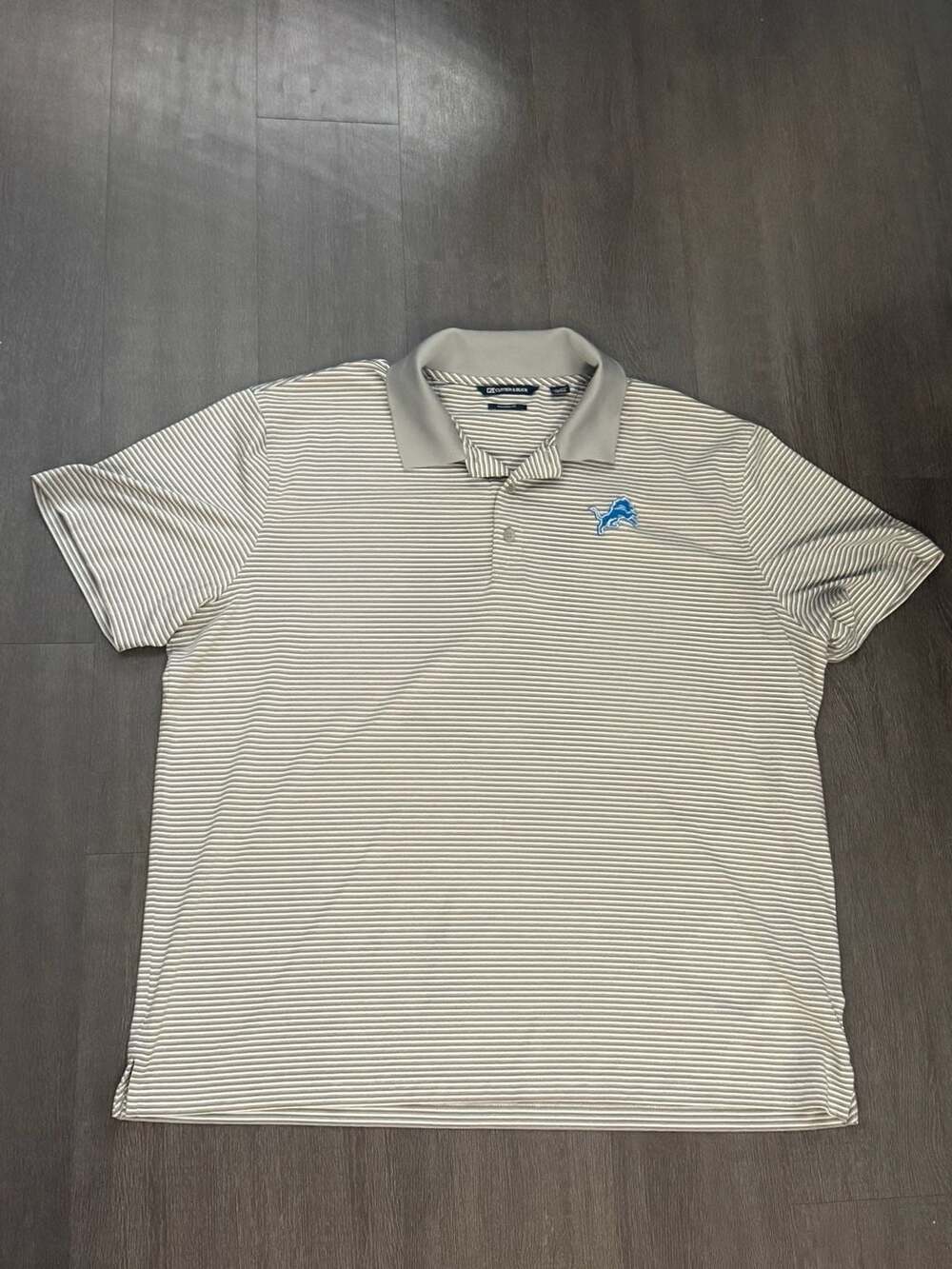 Detroit Lions Cutter & Buck Forge Tonal Stripe Tailored Fit Polo - Gray